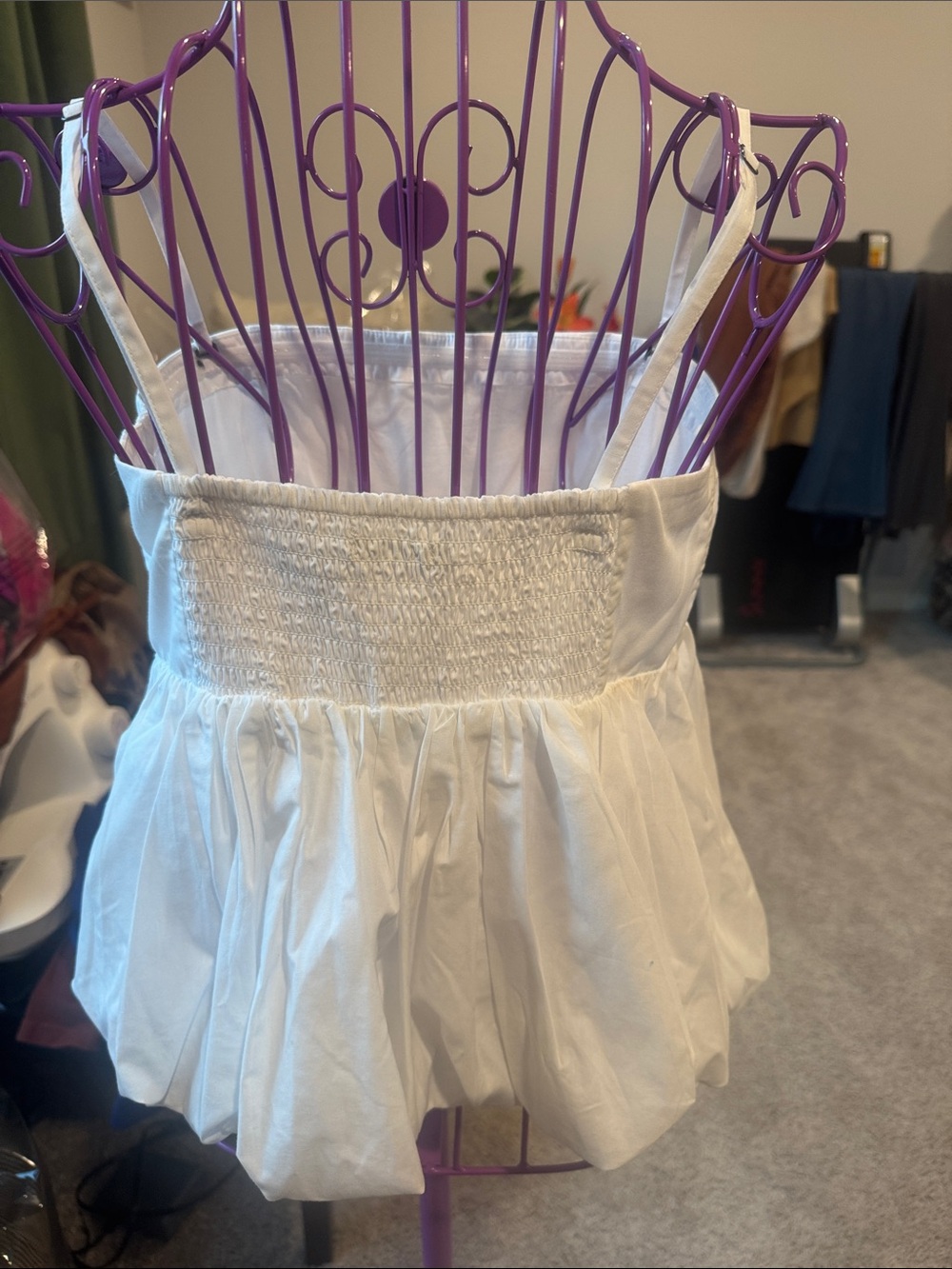 Abercrombie & Fitch White Strapless-bubble hem top - Picture 5 of 6